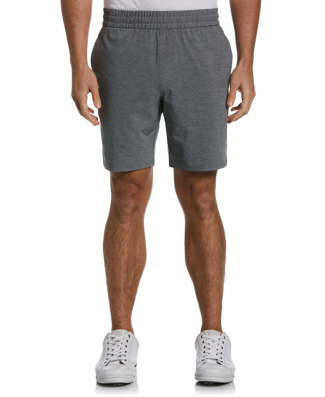 8" Drawstring Pull-On Stretch Golf Short (Grey Heather) 