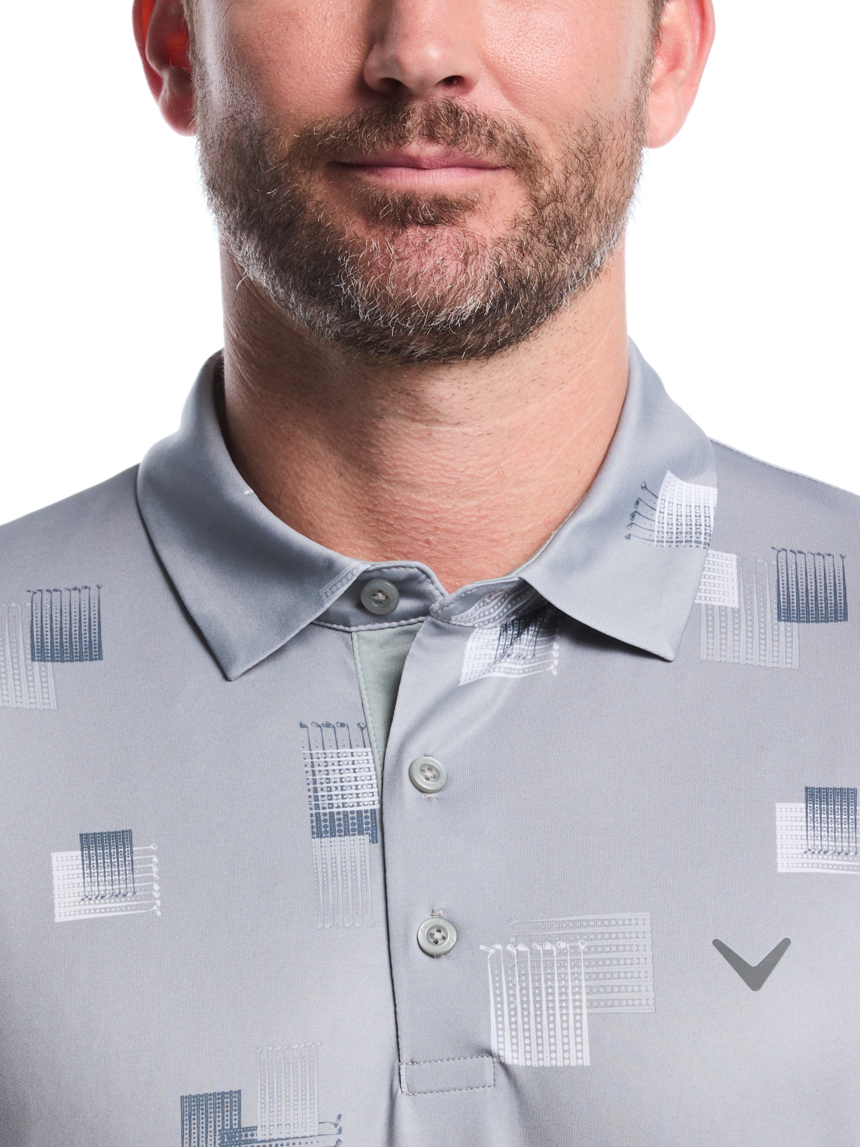 Men's 8 Essential Clubs Print Polo – Golf Apparel Shop