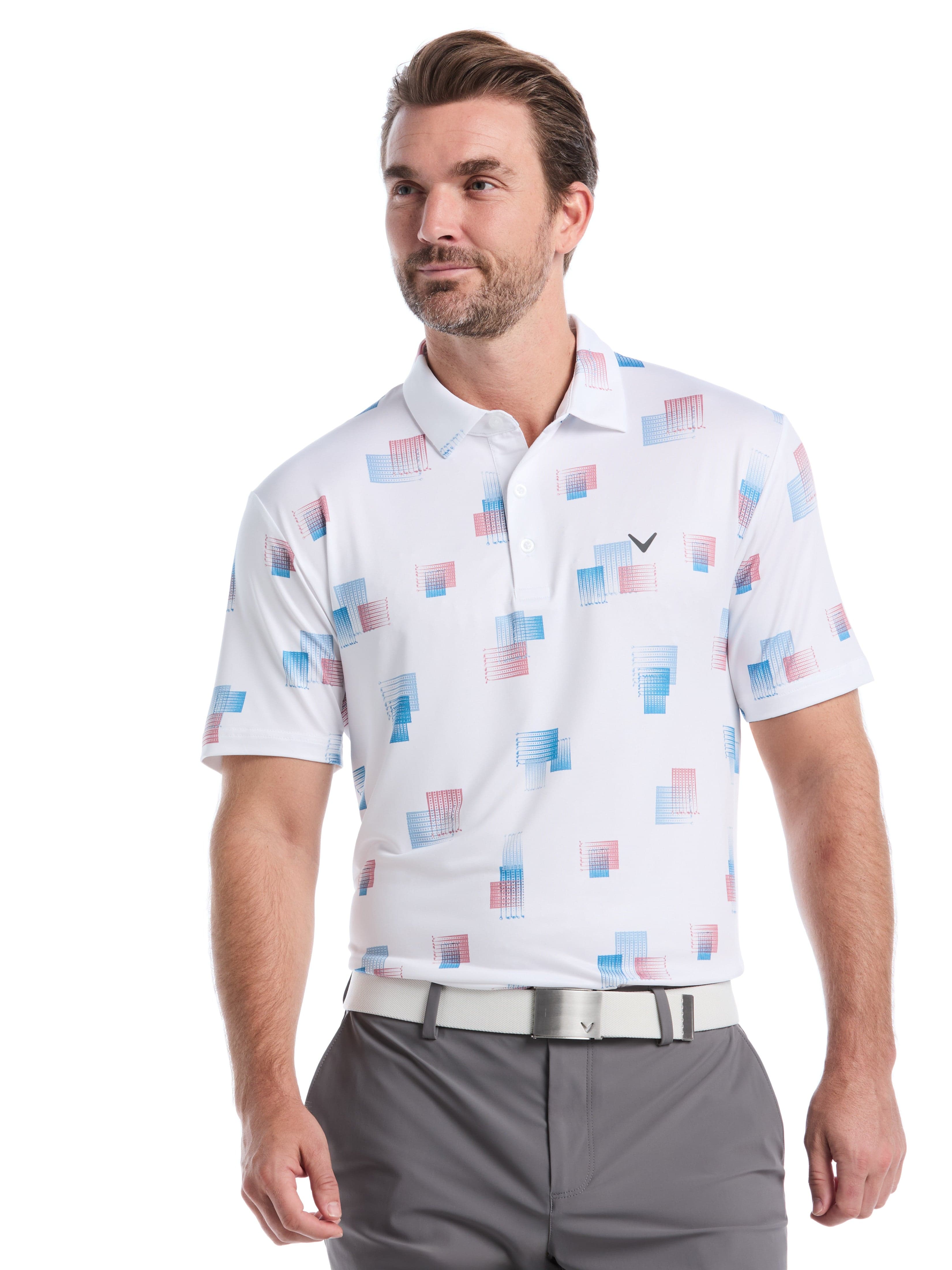 Men's 8 Essential Clubs Print Polo – Golf Apparel Shop