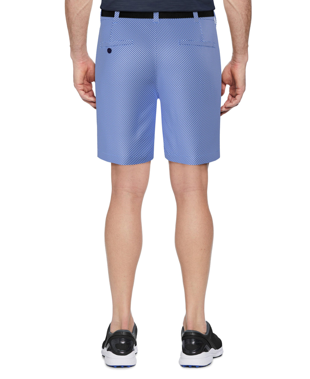 8" Flat Front Adjustable Waistband Micro Geo Printed Short  (Princess Blue) 