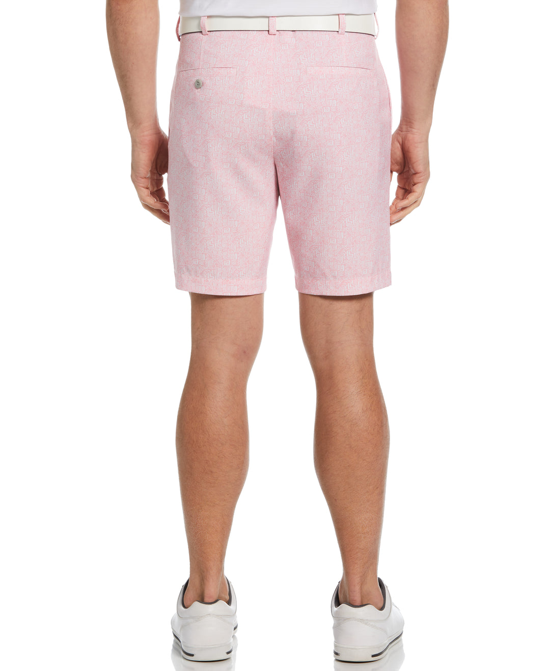 8" Flat Front Palm Tree Print Golf Short (Plumeria) 