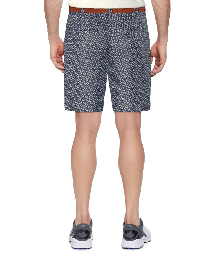 Flat Front Adjustable Waistband  Refreshments Printed  Short (Blue Indigo) 