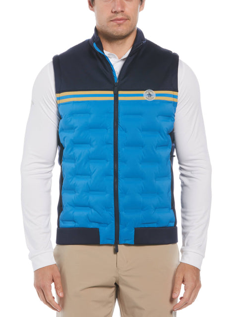 80s Mixed Media Color Block Vest (Black Iris) 