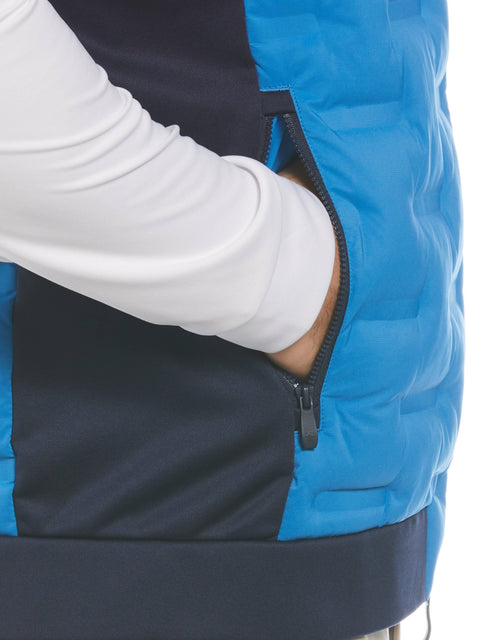 80s Mixed Media Color Block Vest (Black Iris) 