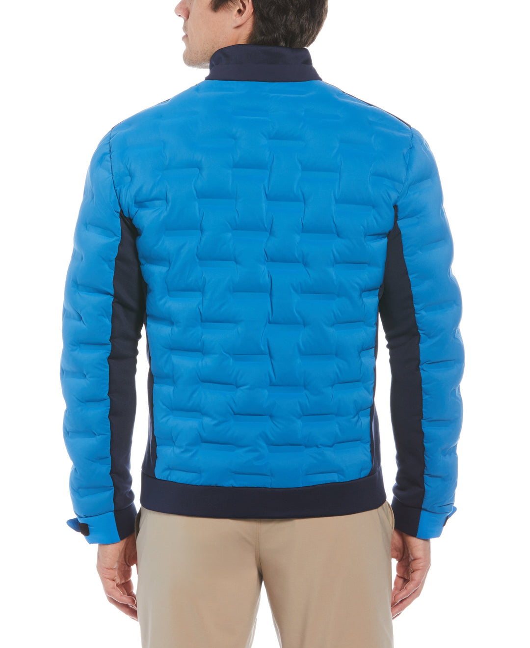 80s Mixed Media Color Blocked Golf Jacket (Black Iris) 