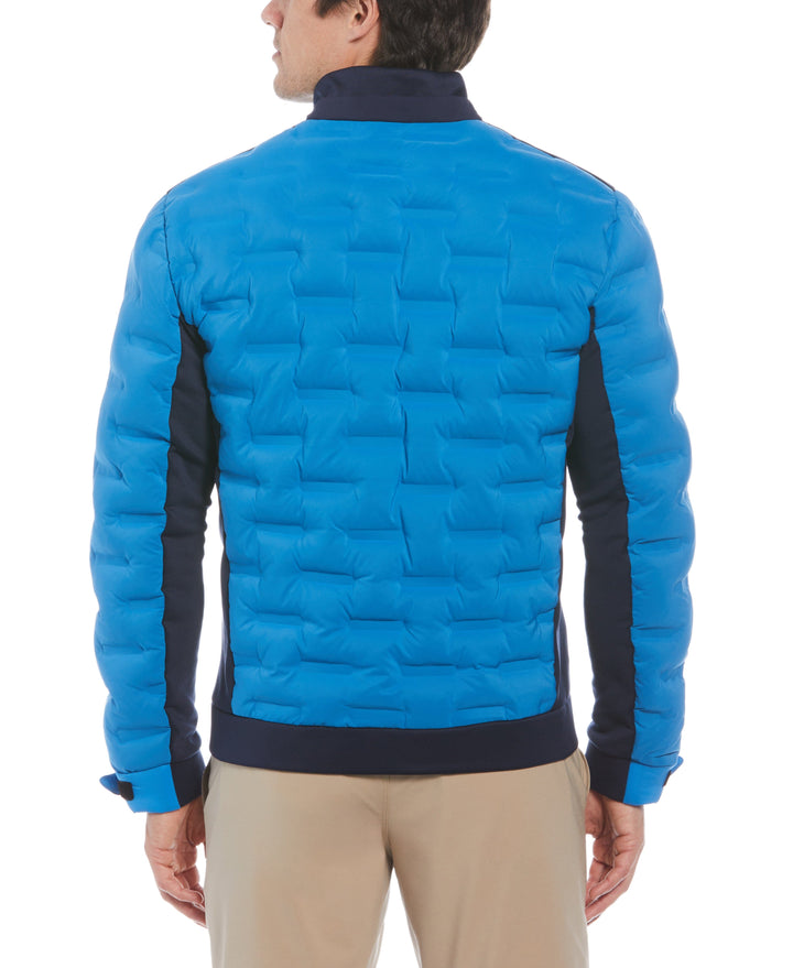 80s Mixed Media Color Blocked Golf Jacket (Black Iris) 