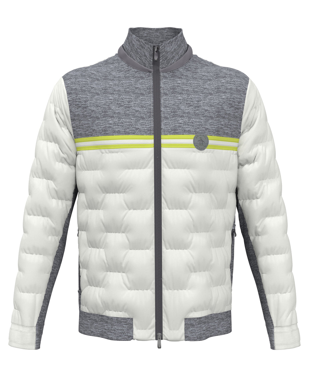 80s Mixed Media Color Blocked Golf Jacket (Quiet Gray Heather) 