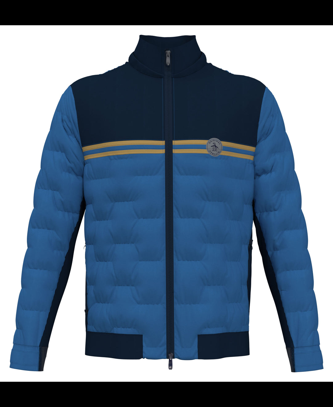 80s Mixed Media Color Blocked Golf Jacket (Black Iris) 