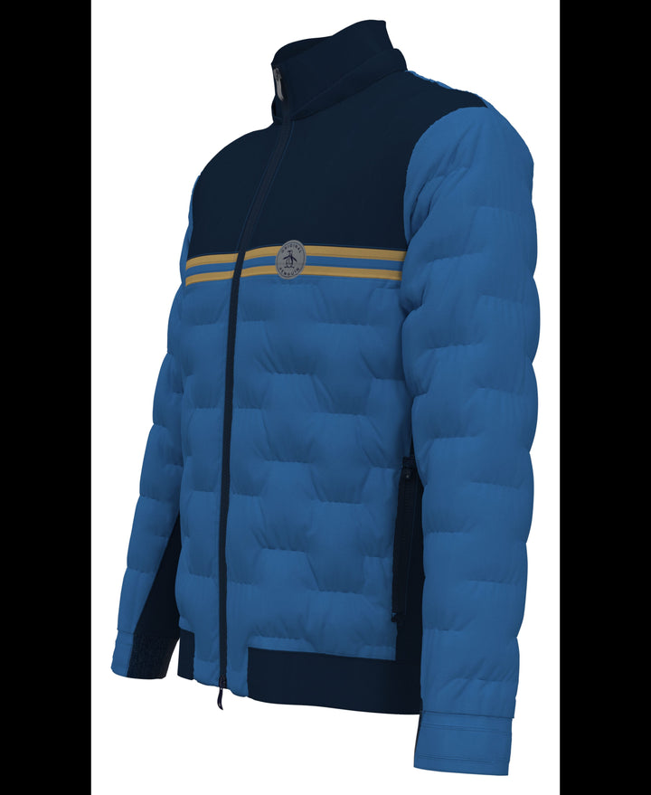 80s Mixed Media Color Blocked Golf Jacket (Black Iris) 