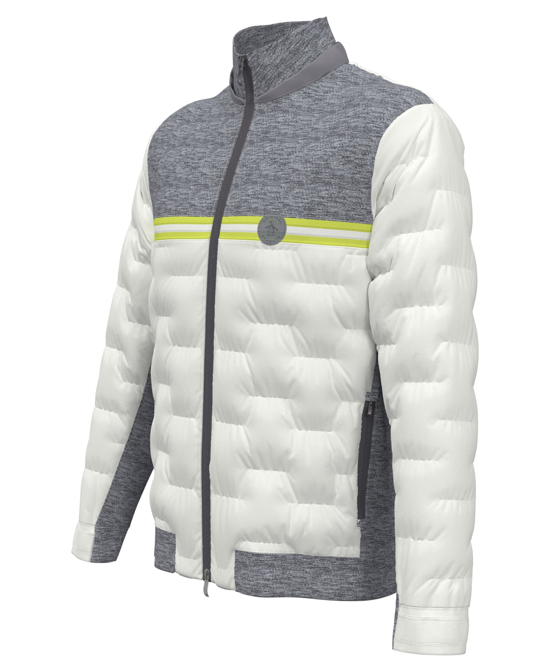 80s Mixed Media Color Blocked Golf Jacket (Quiet Gray Heather) 