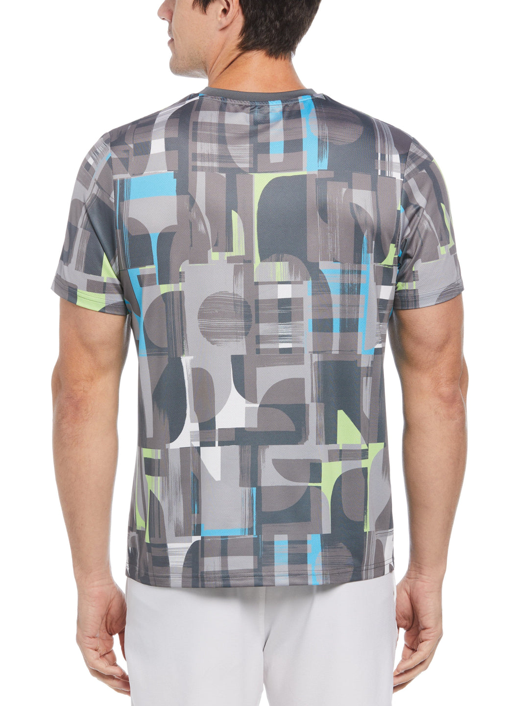 Abstract Geometric Print Tennis Shirt (Stingray) 