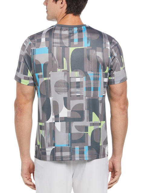 Abstract Geometric Print Tennis Shirt (Stingray) 