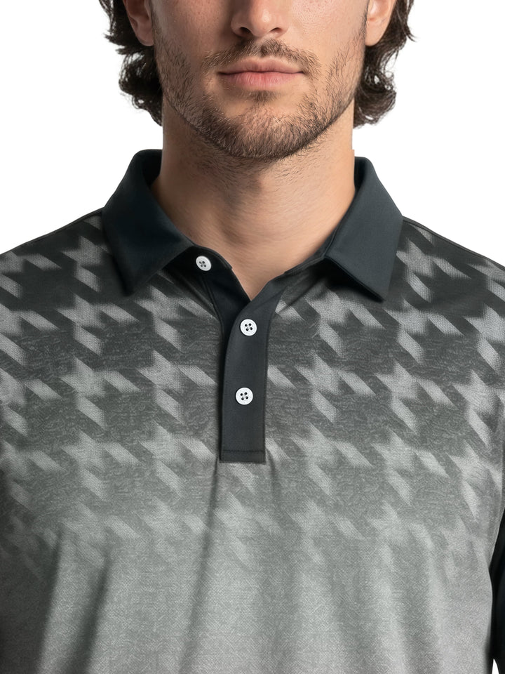 Men's Abstract Ombre Blocked Polo