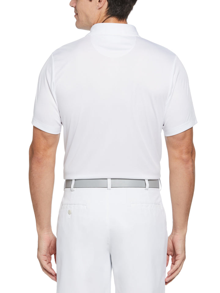 Abstract Ombre Geo Print Golf Polo (Bright White) 