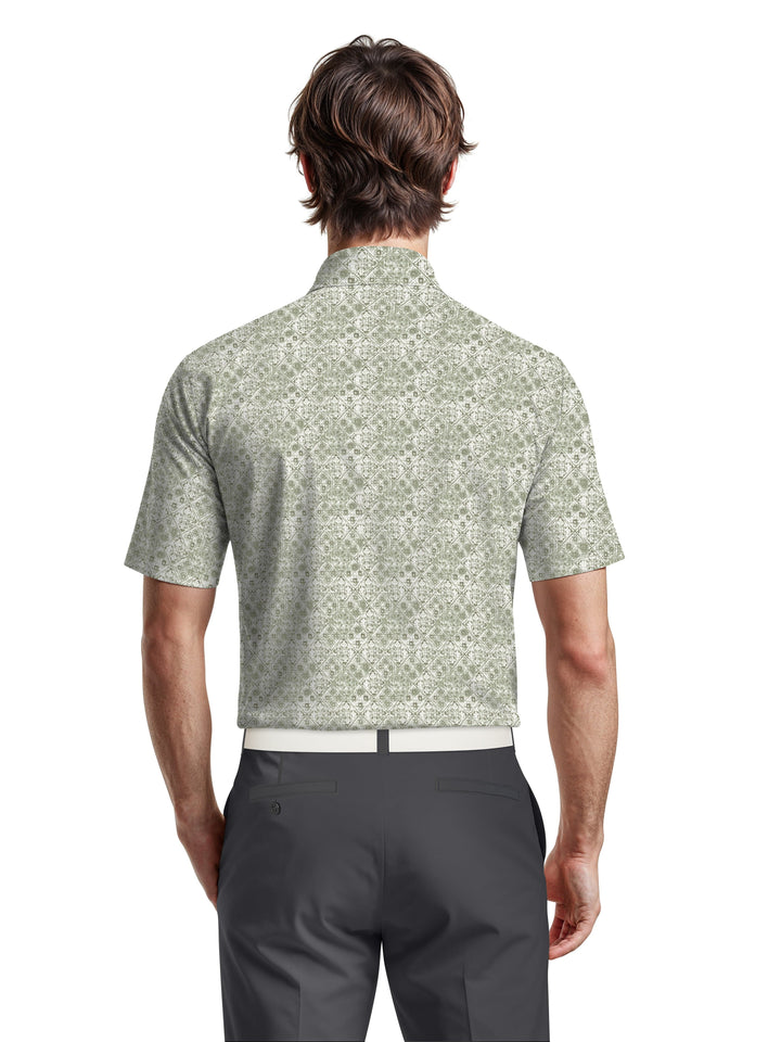 Men's Abstract Texture Printed Polo