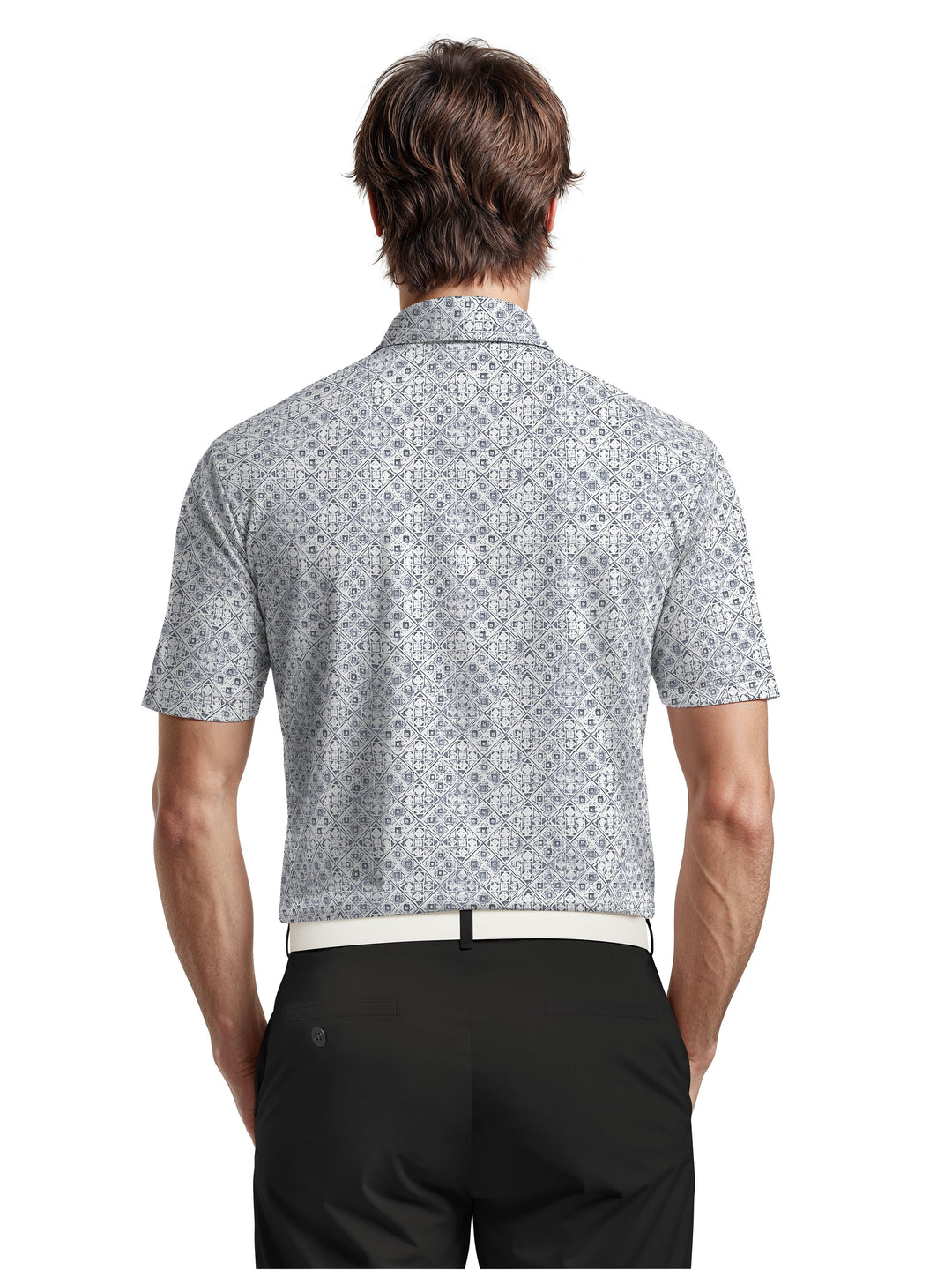 Men's Abstract Texture Printed Polo