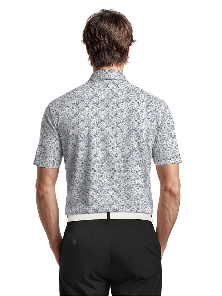 Men's Abstract Texture Printed Polo