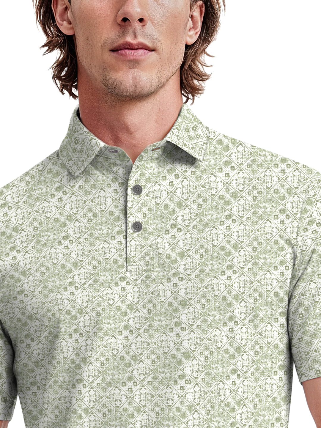 Men's Abstract Texture Printed Polo