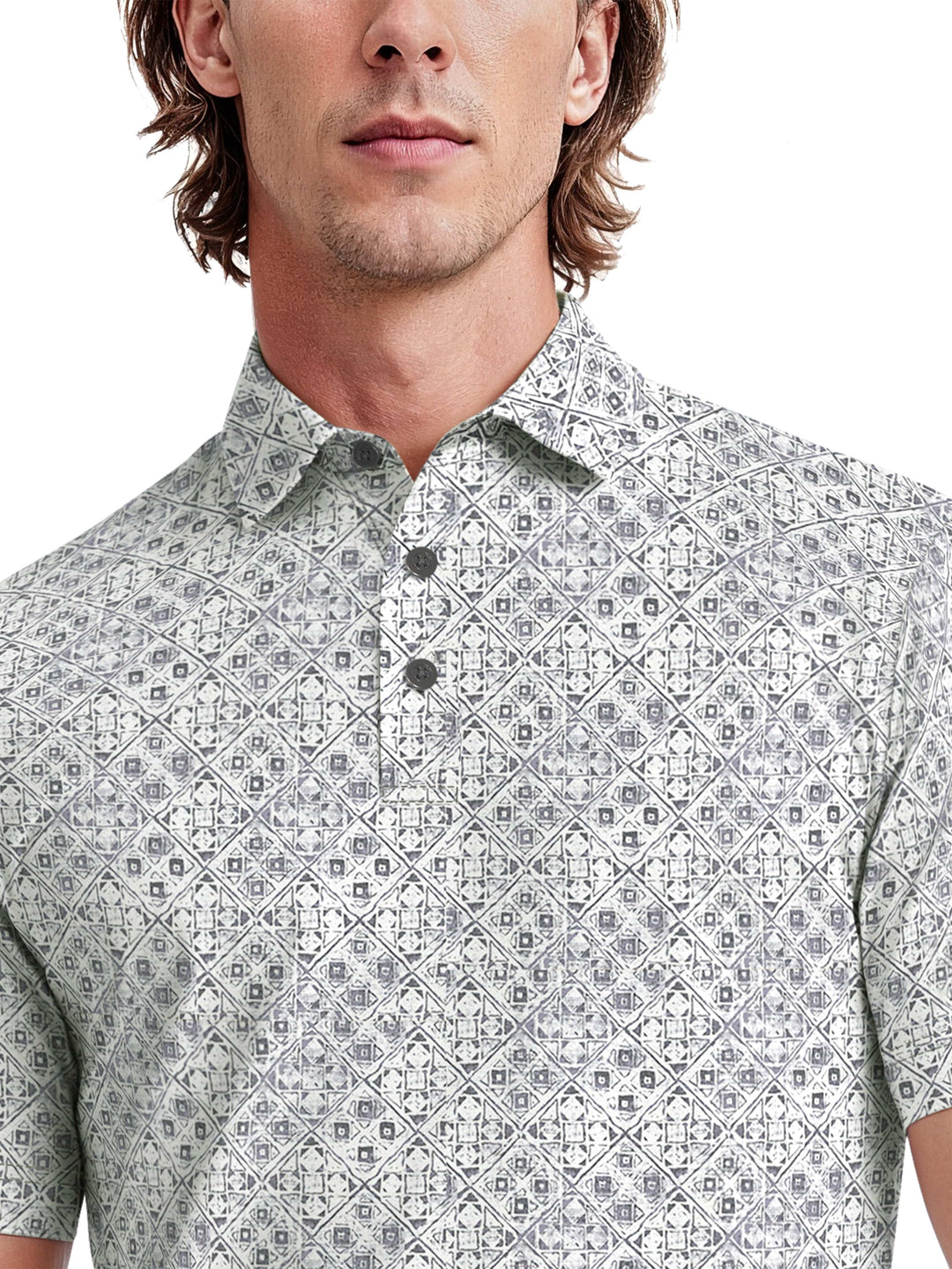 Men's Abstract Texture Printed Polo