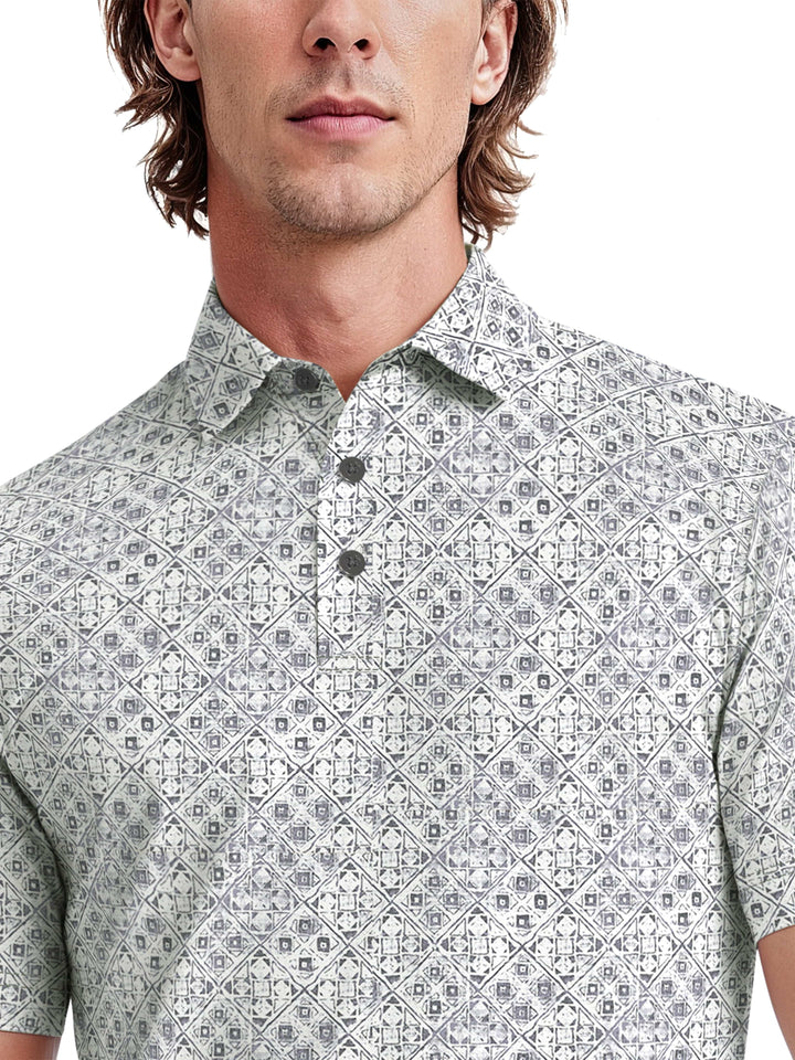 Men's Abstract Texture Printed Polo