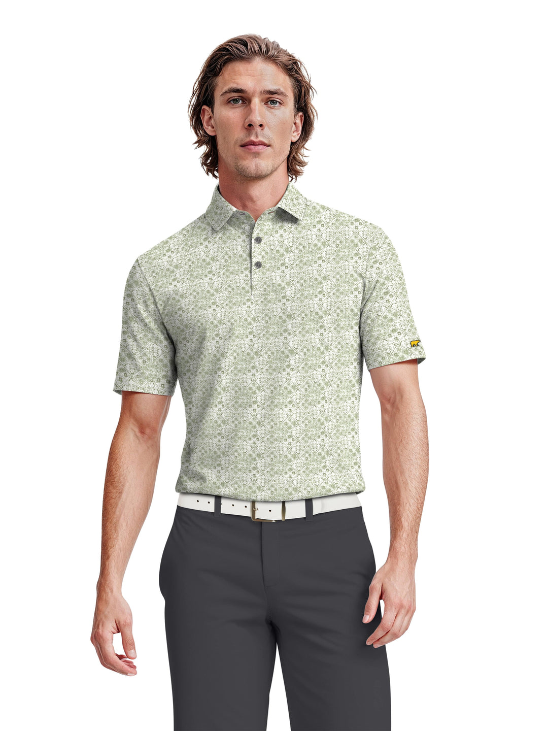 Men's Abstract Texture Printed Polo
