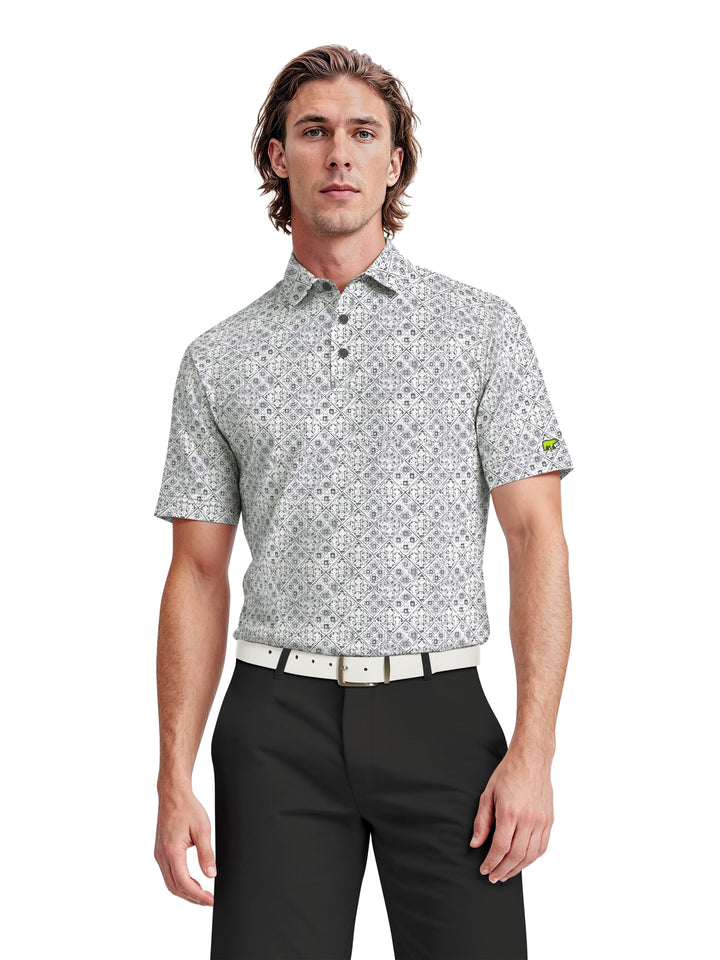 Men's Abstract Texture Printed Polo
