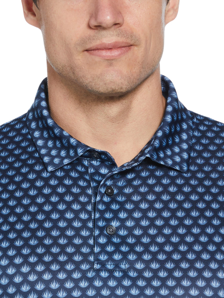Agave Print Golf Polo (Mood Indigo) 