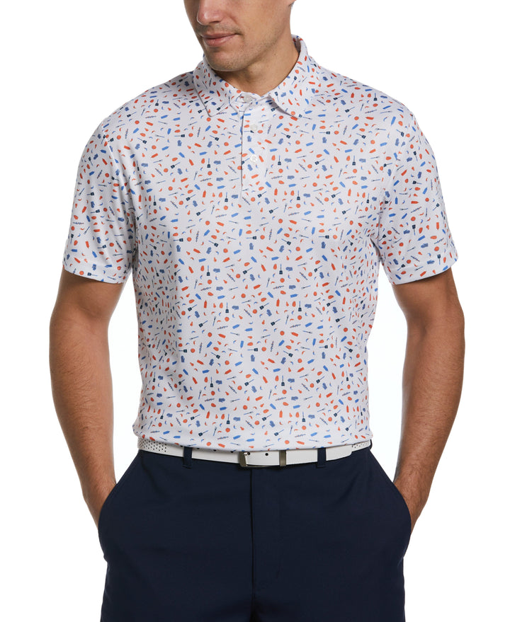 Airflux BBQ Conversational Golf Polo (Bright White) 