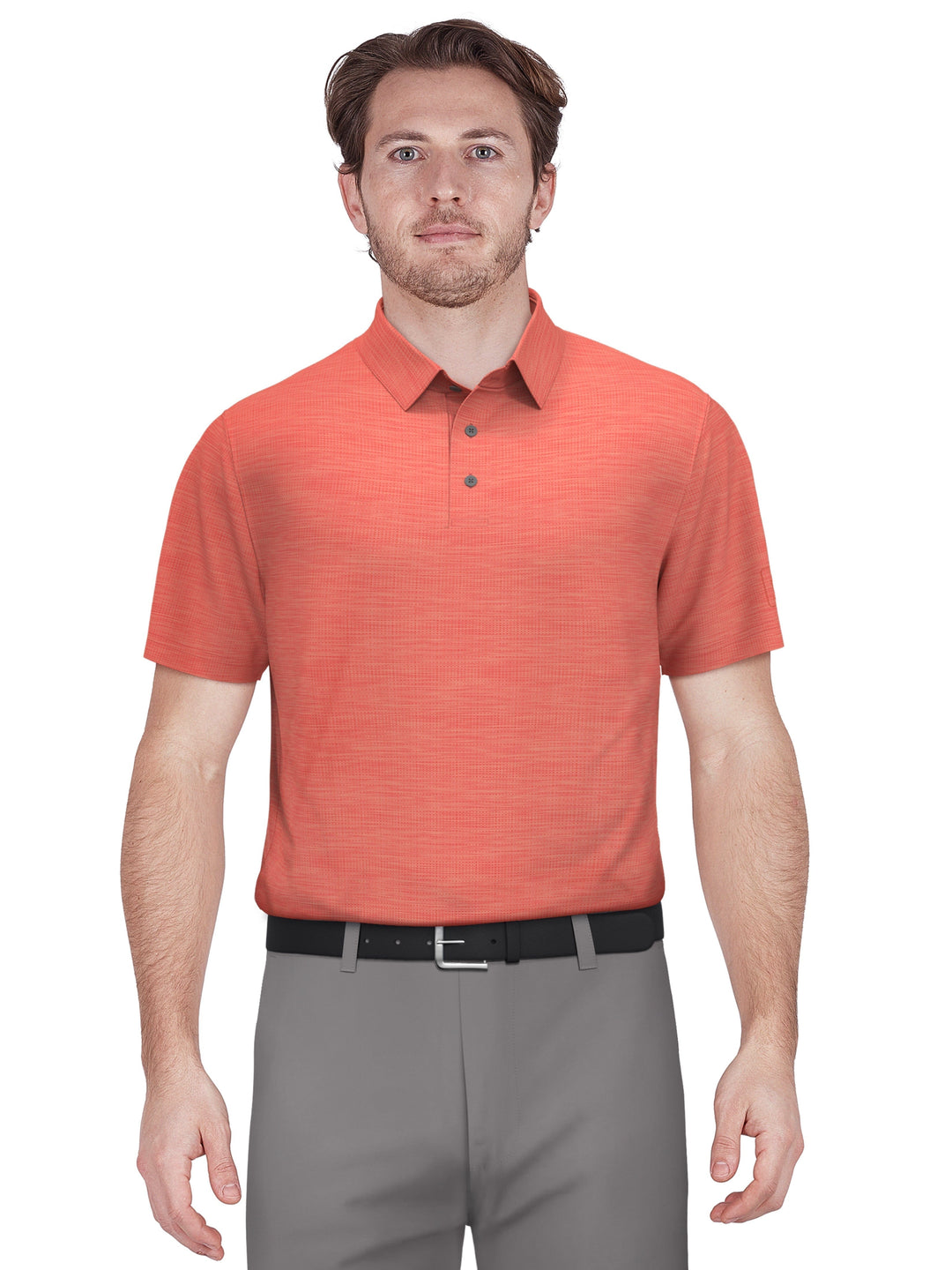 Airflux Jaspe Cotton Golf Polo (Med Shell Pnk Htr) 