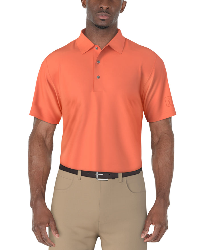 SS Airflux Solid Mesh Polo W/ Rib Collar (Living Coral) 
