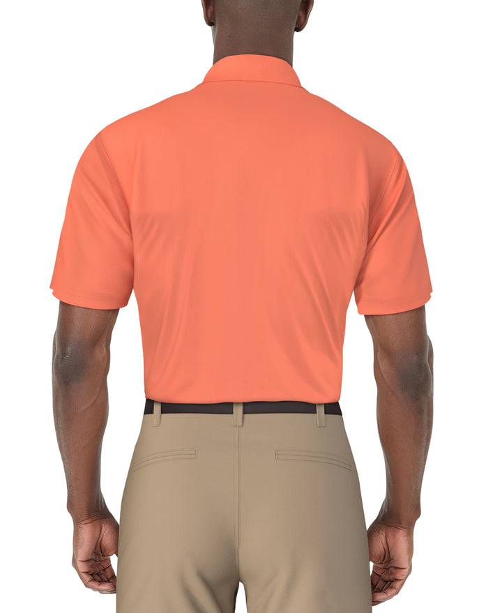 SS Airflux Solid Mesh Polo W/ Rib Collar (Living Coral) 
