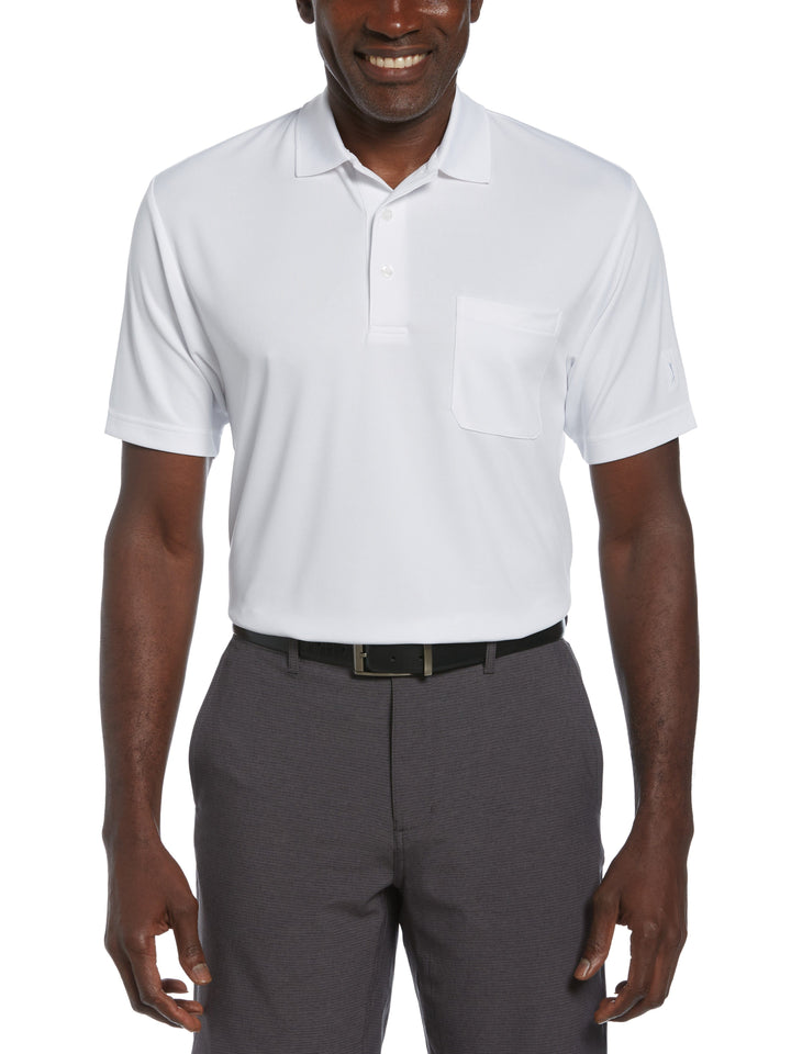 AirFlux™ Solid Mesh Short Sleeve Golf Polo Shirt (Bright White) 