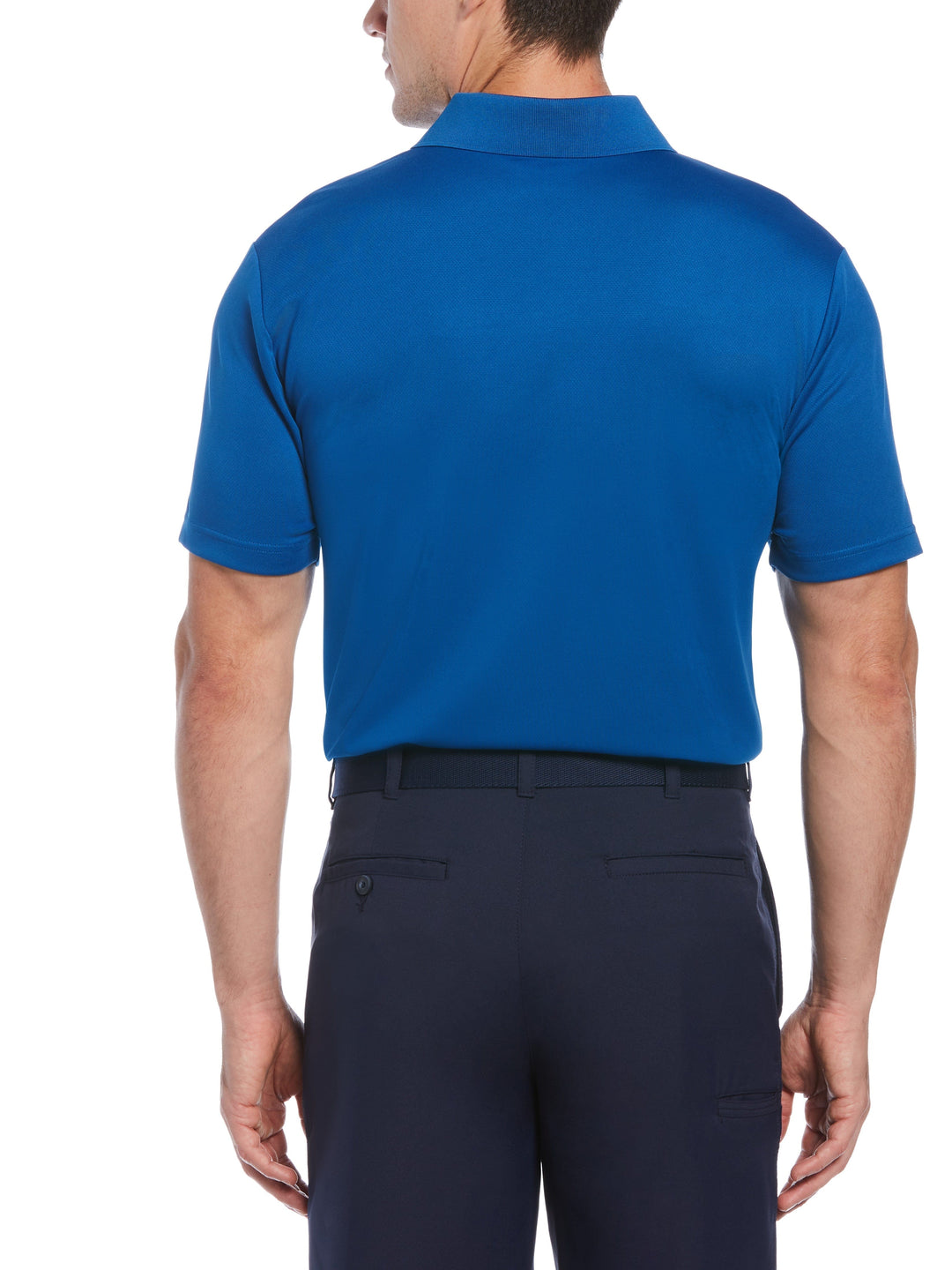 Mens AirFlux Solid Mesh Short Sleeve Golf Polo Shirt (Classic Blue) 