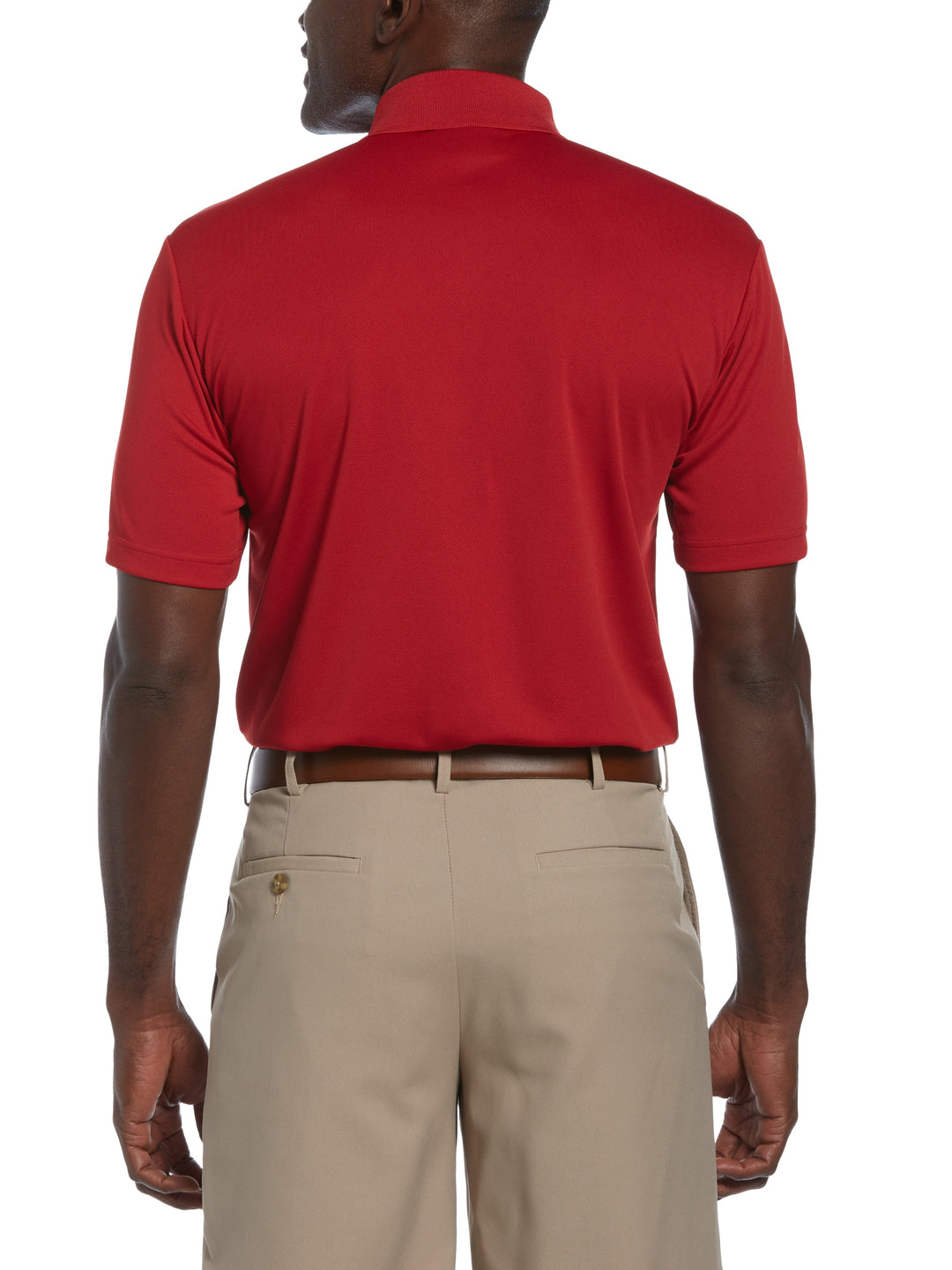 AirFlux™ Solid Mesh Short Sleeve Golf Polo Shirt (Chili Pepper) 
