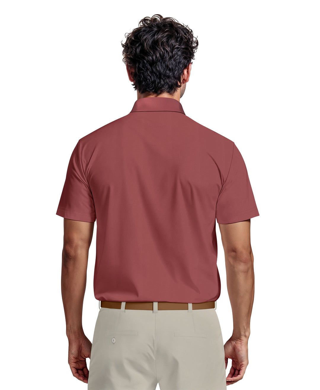 Airflux Solid Mesh Golf Polo (Earth Red) 