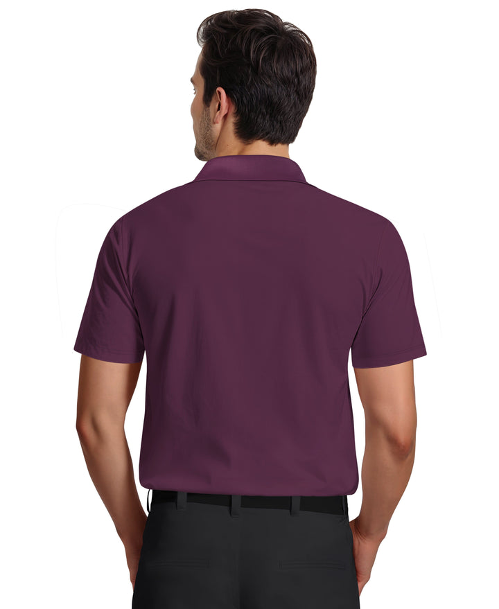 Airflux Solid Mesh Golf Polo (Dark Purple) 