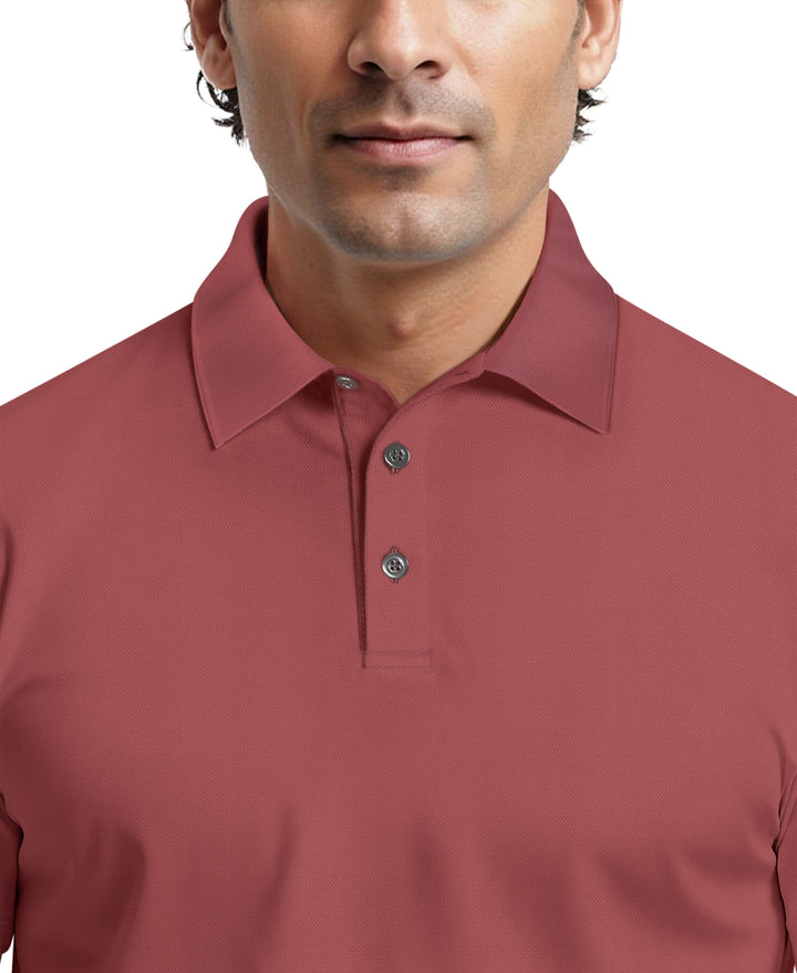 Airflux Solid Mesh Golf Polo (Earth Red) 