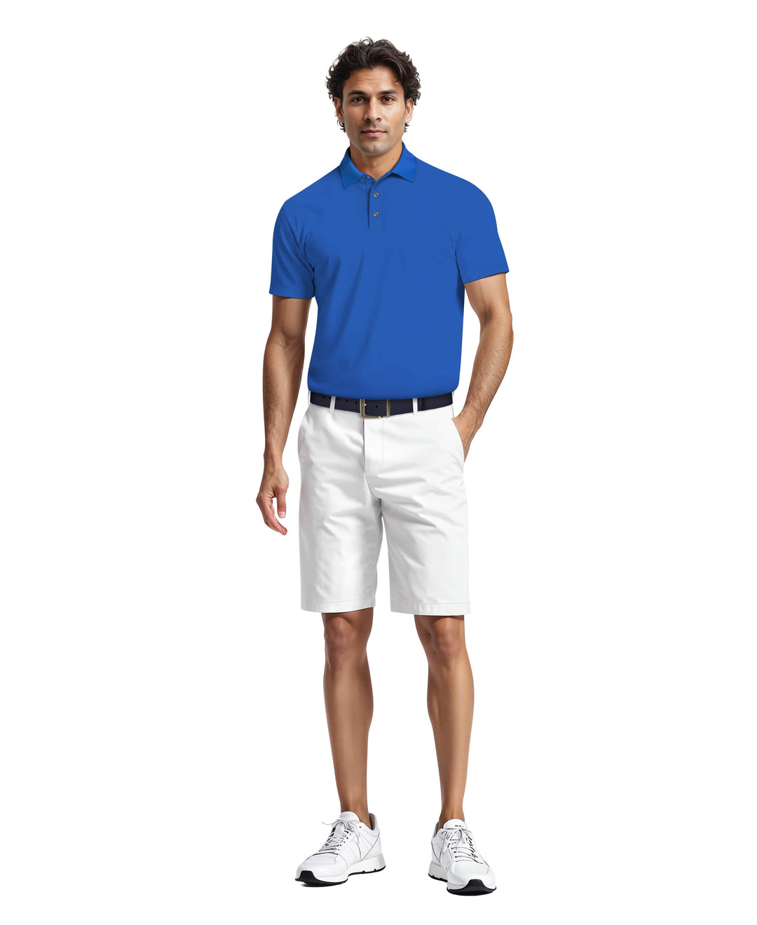 Airflux Solid Mesh Golf Polo (Indigo Bunting) 