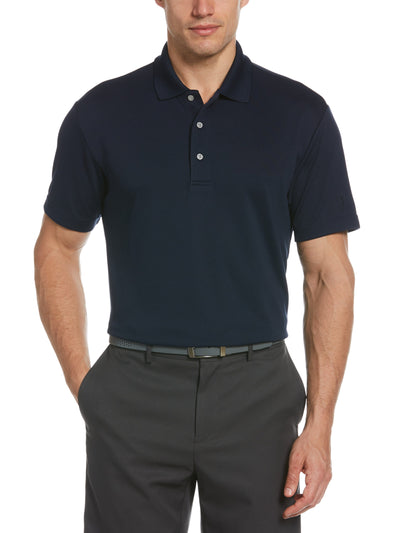 AirFlux™ Solid Mesh Short Sleeve Golf Polo Shirt (True Navy) 