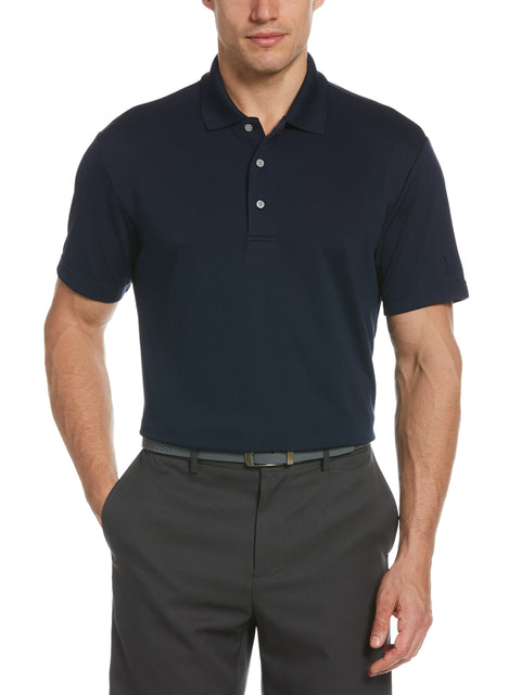 AirFlux™ Solid Mesh Short Sleeve Golf Polo Shirt (True Navy) 