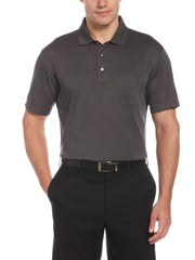 Men's AirFlux™ Solid Golf Polo with Front Pocket