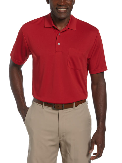 AirFlux™ Solid Mesh Short Sleeve Golf Polo Shirt (Chili Pepper) 