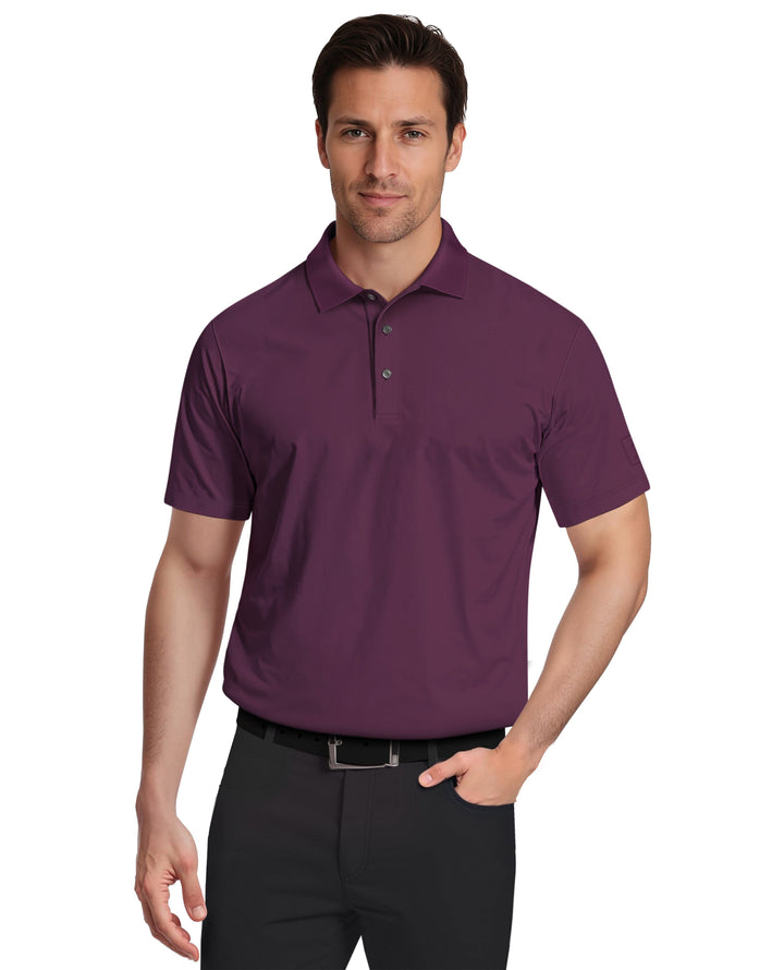 Airflux Solid Mesh Golf Polo (Dark Purple) 