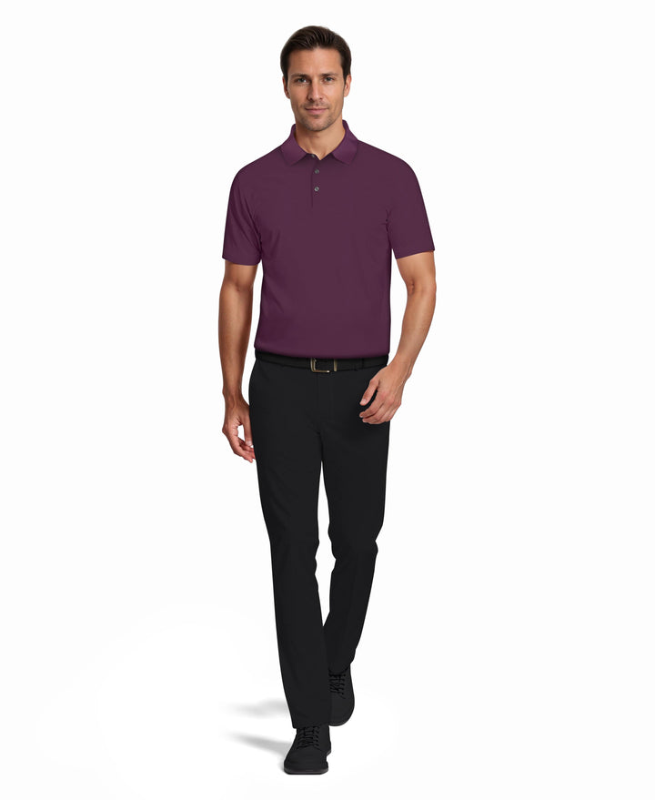 Airflux Solid Mesh Golf Polo (Dark Purple) 