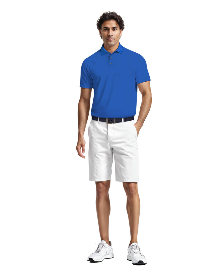 Airflux Solid Mesh Golf Polo (Indigo Bunting) 