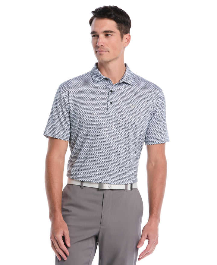 All Gradient Chevron Print Golf Polo (Caviar) 