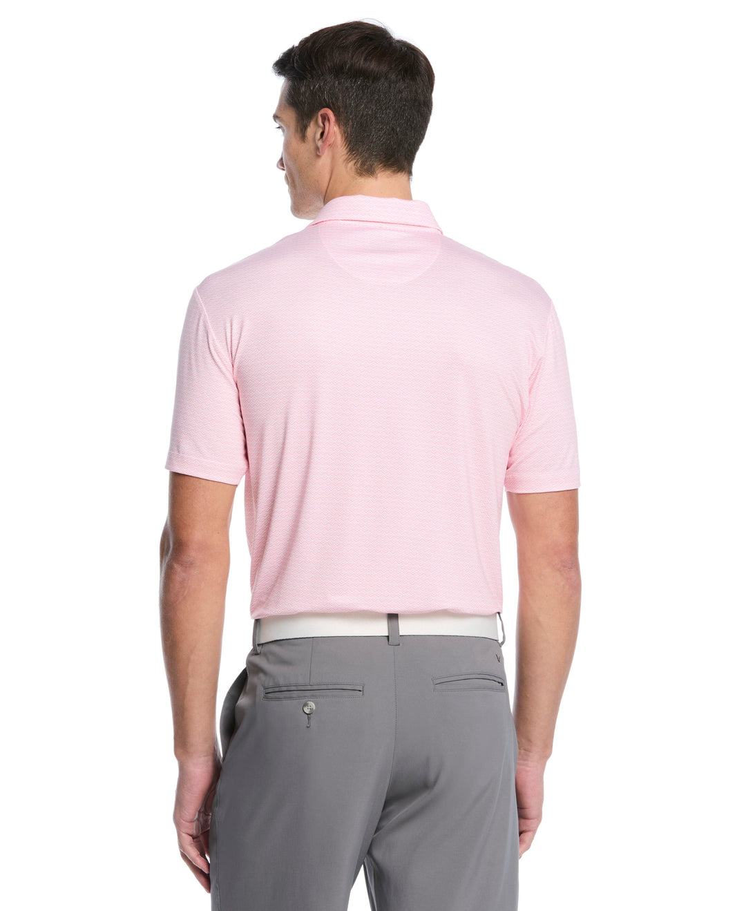 All Gradient Chevron Print Golf Polo (Dianthus) 