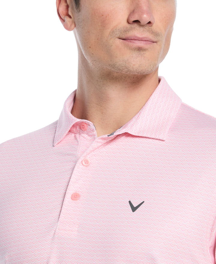 All Gradient Chevron Print Golf Polo (Dianthus) 
