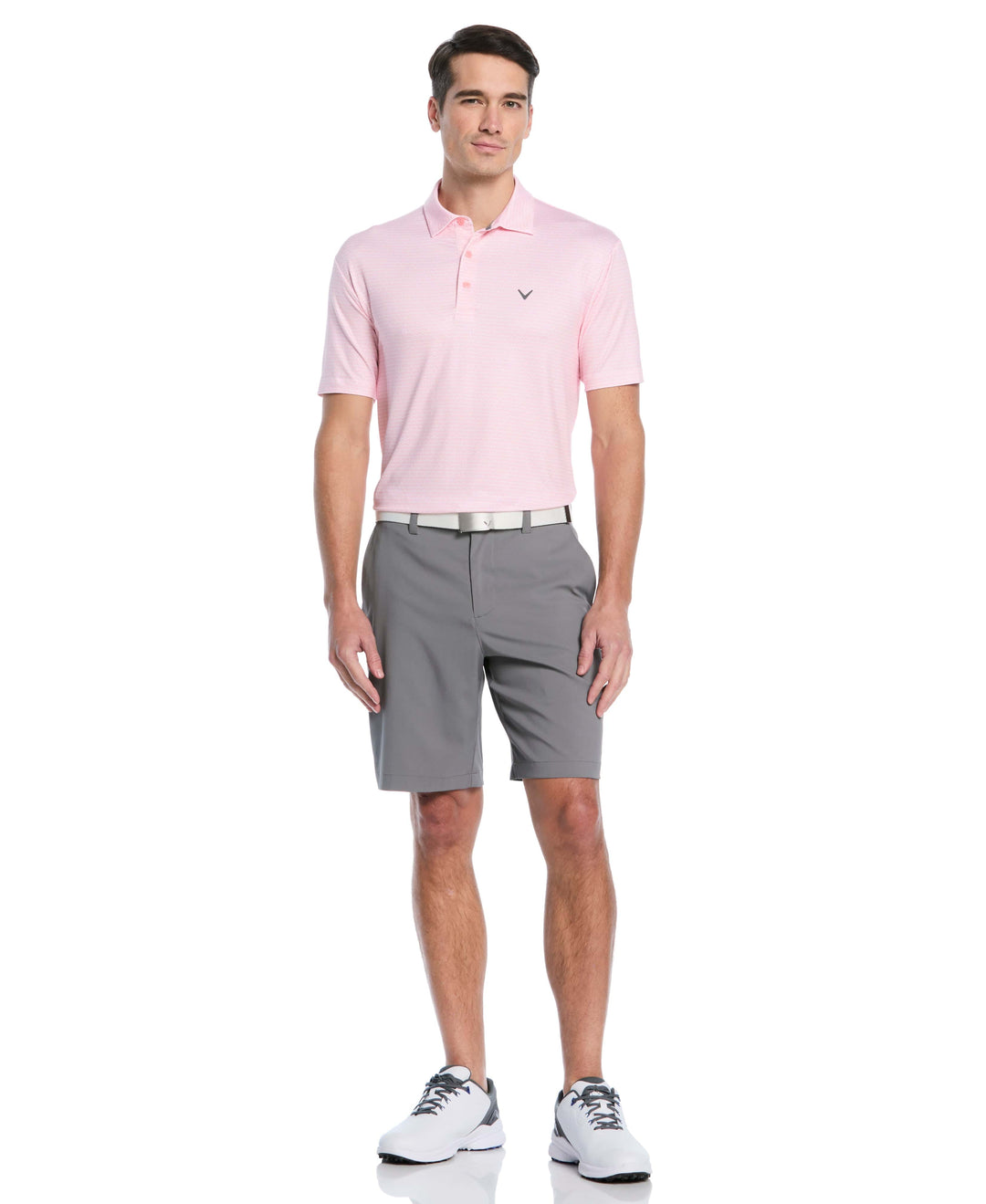 All Gradient Chevron Print Golf Polo (Dianthus) 