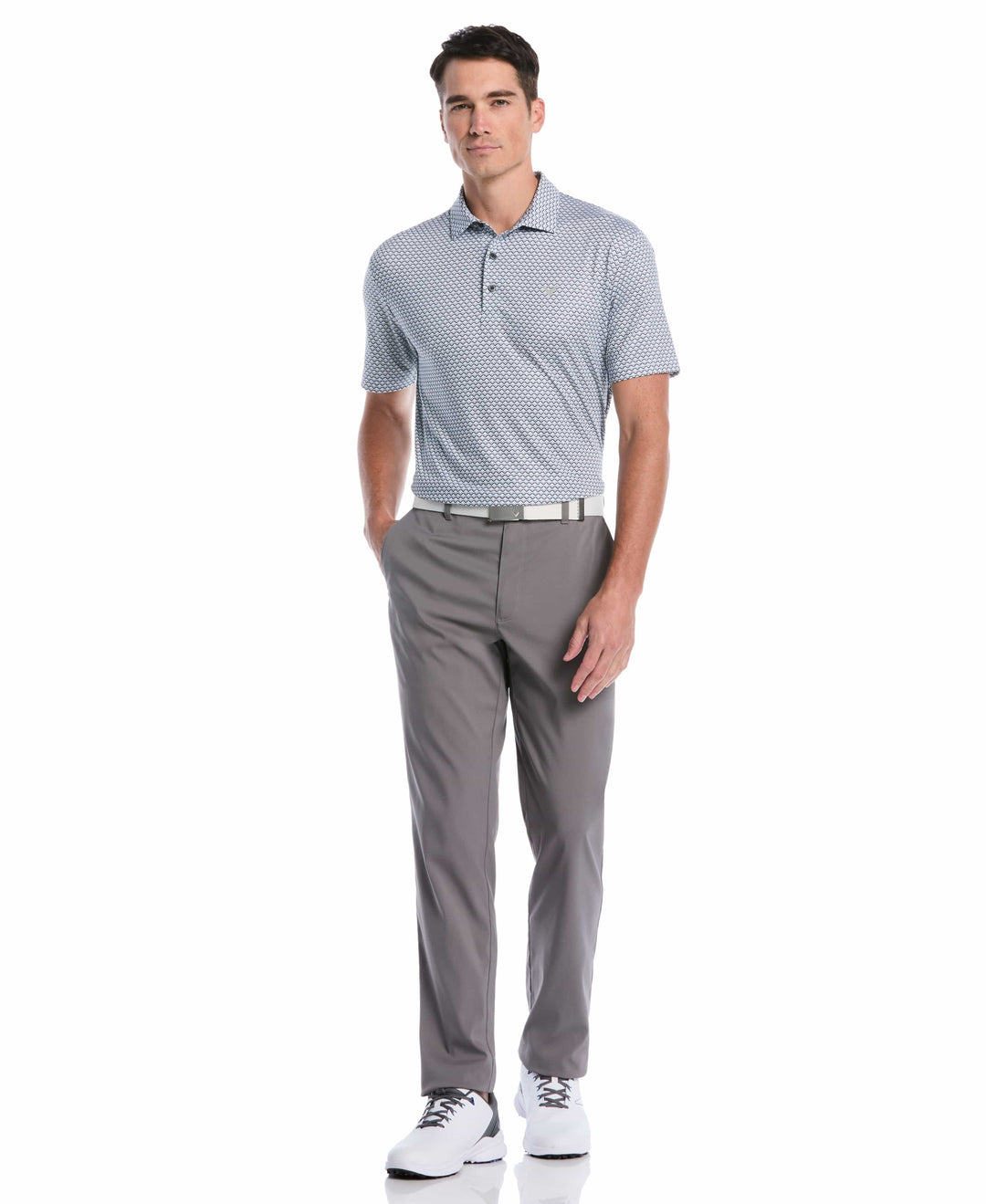 All Gradient Chevron Print Golf Polo (Caviar) 